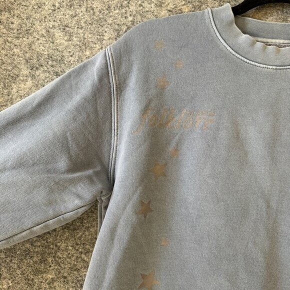 Folklore Taylor Swift Swifty Cardigan Sky Blue Eras Sweatshirt Size Small - Picture 5 of 15